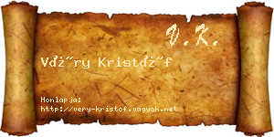 Véry Kristóf névjegykártya