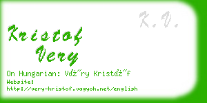 kristof very business card